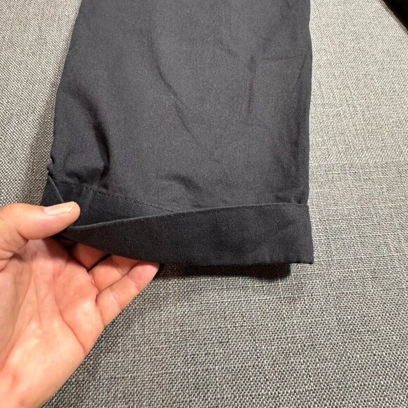 Free People Needed Breaking Trousers Mid Rise Pleating 100% Cotton Black Size 0 - Picture 8 of 16